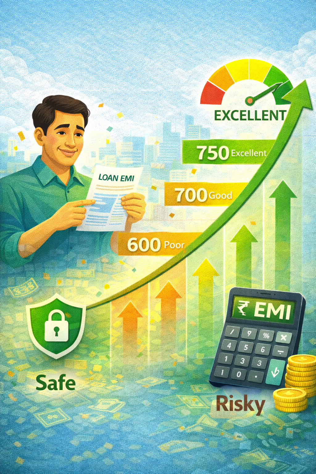 Personal loan EMI payments improving credit score graph in India